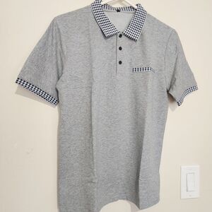 Dingshite Polo Shirt For Men Size Small Gray Color.  New